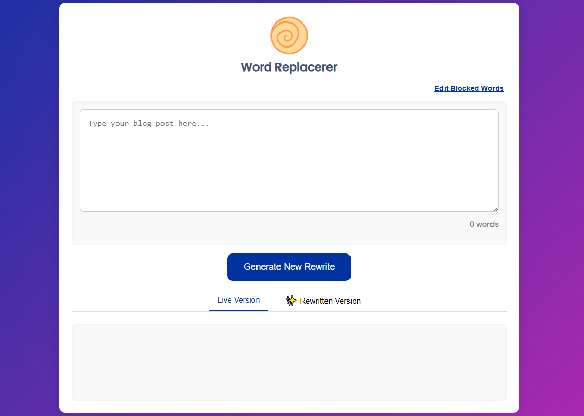 Word Replacerer Screenshot